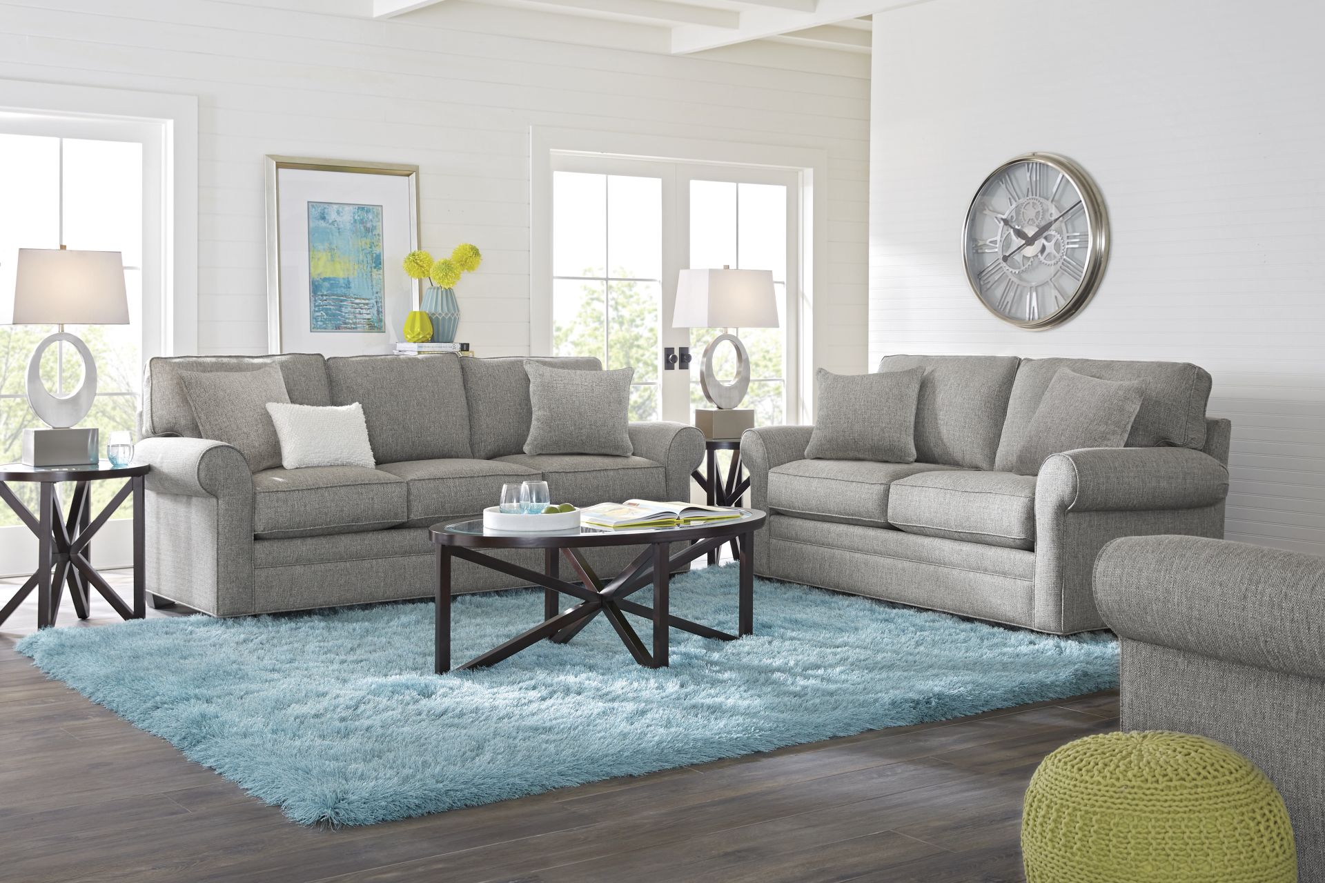 Bellingham Gray Textured 7 Pc Living Room - Image 1