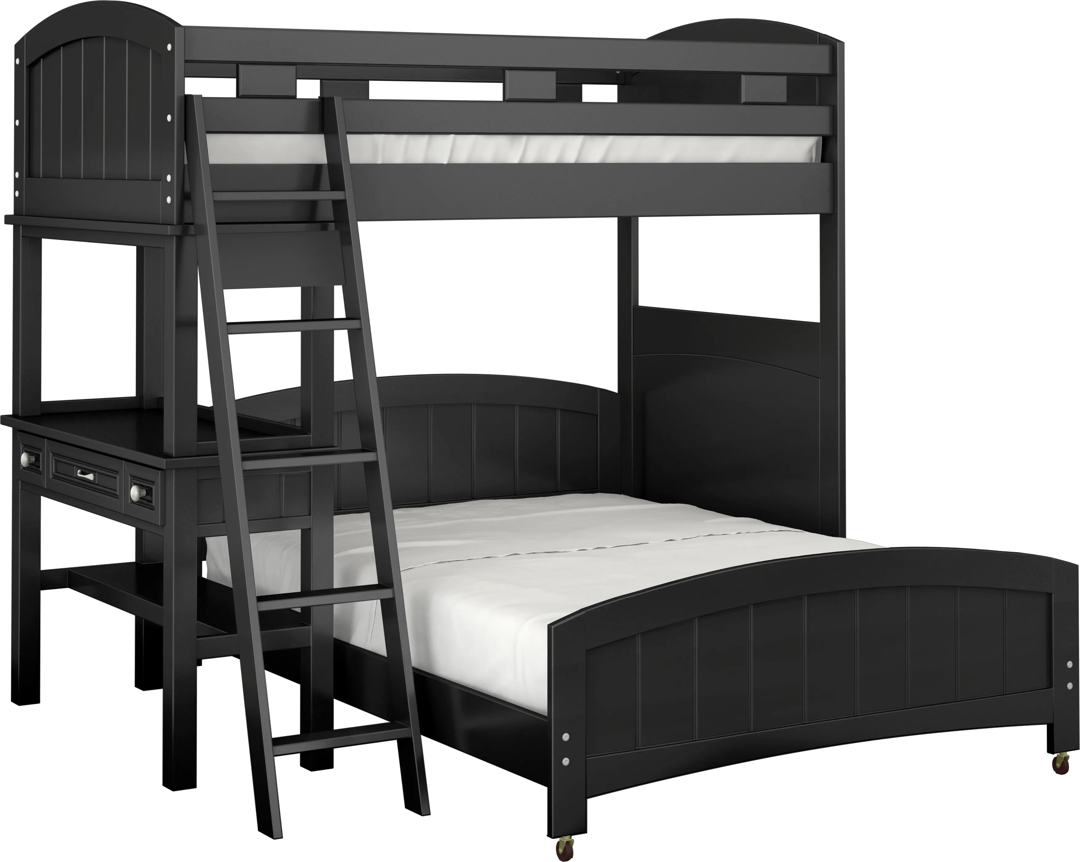 Kids Cottage Colors Black Twin/Full Loft Bed with Desk - Thumbnail - Image 1