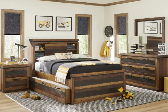 Kids Westover Hills Jr Brown Full Bookcase Bed