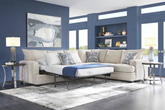 Copley Court Parchment 2 Pc Gel Foam Sleeper Sectional