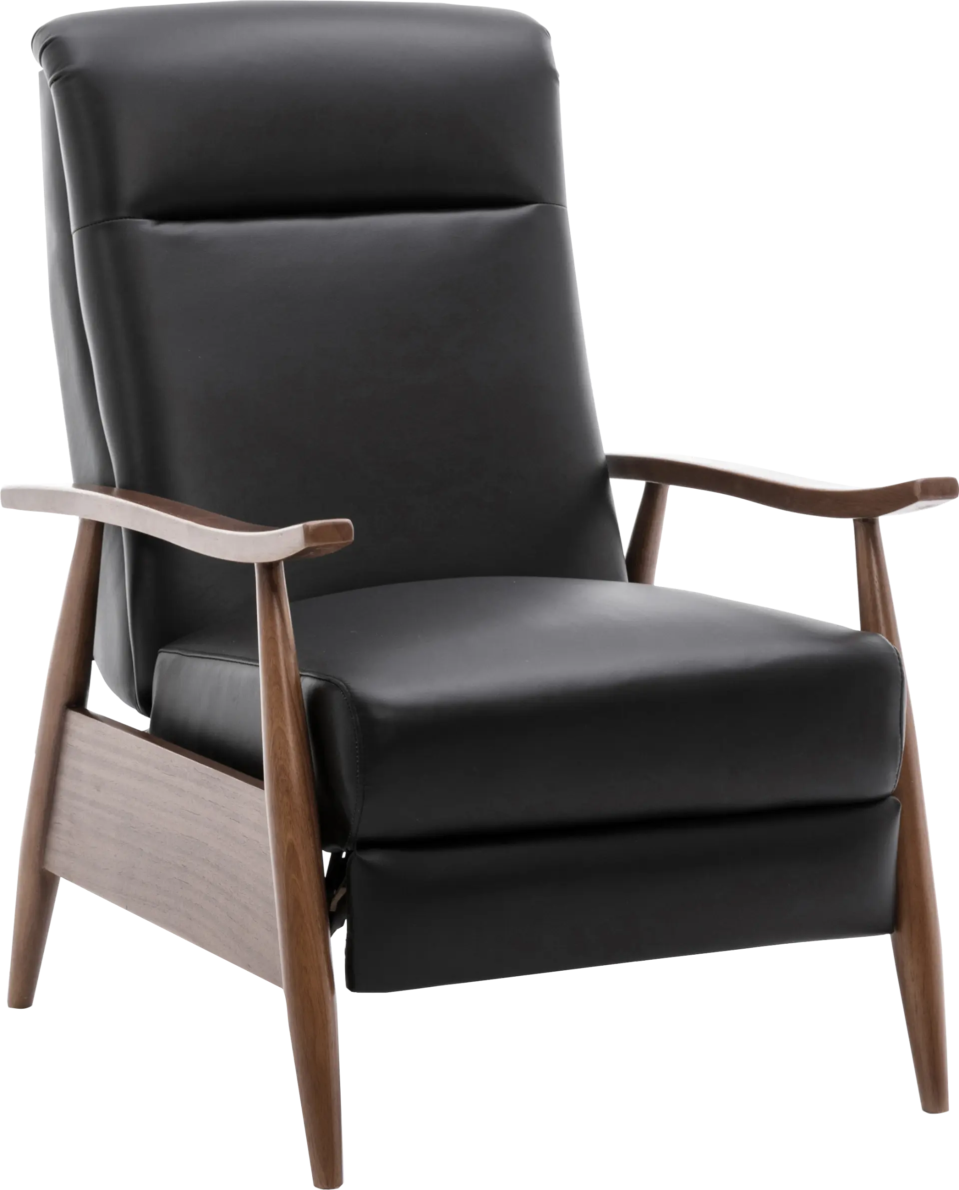Benbro II Black Leather Push Back Recliner