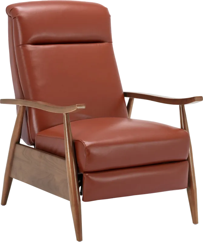 Benbro II Brown Leather Push Back Recliner