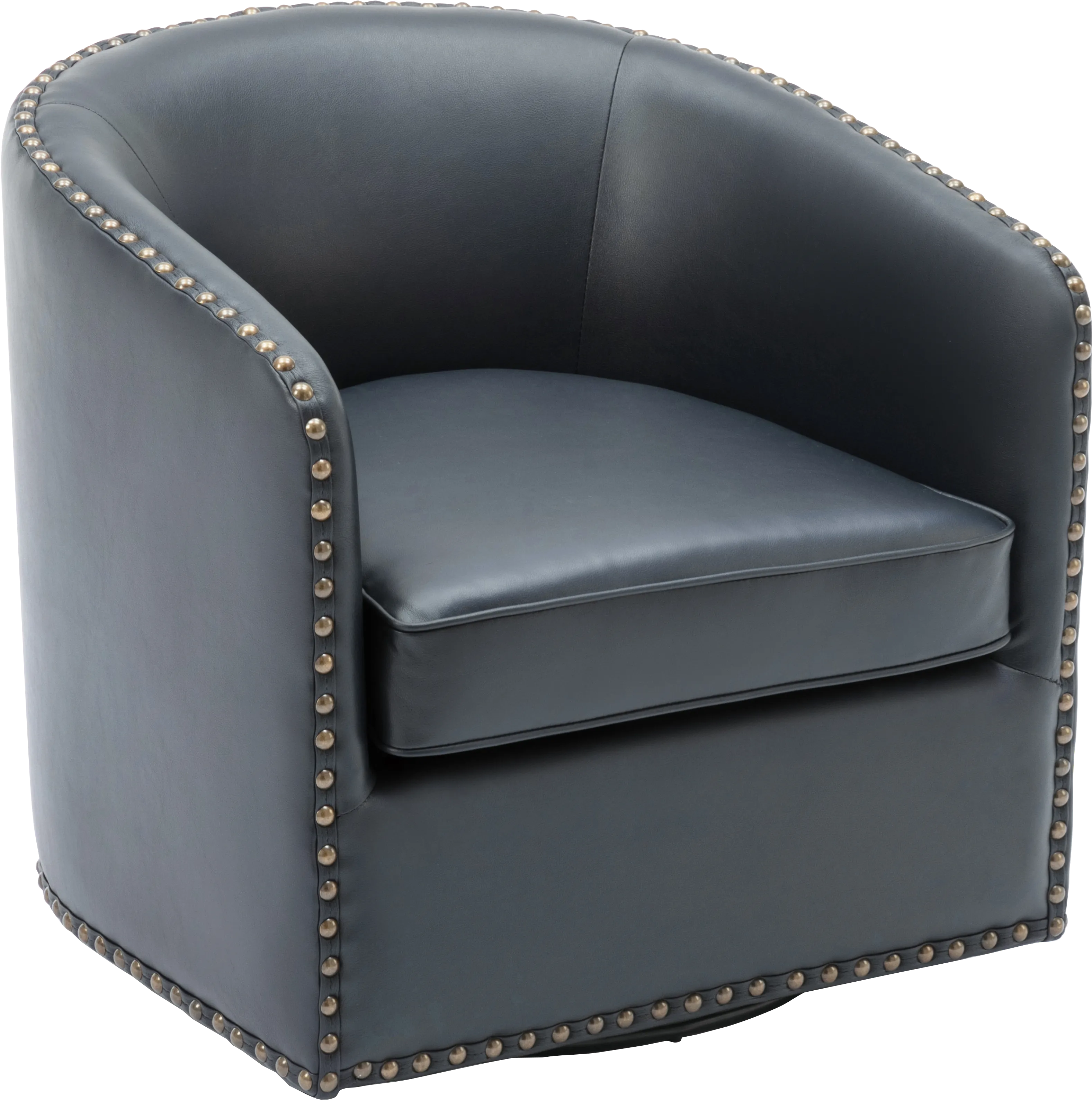Colapissa Dark Blue Swivel Arm Chair - Thumbnail - Image 1