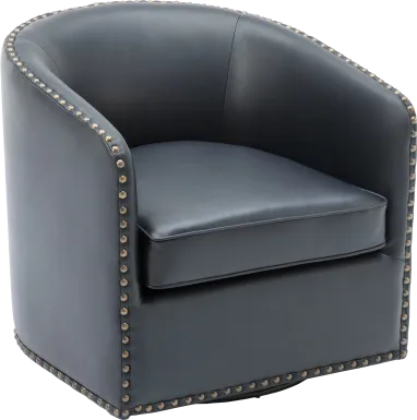 Colapissa Dark Blue Swivel Arm Chair