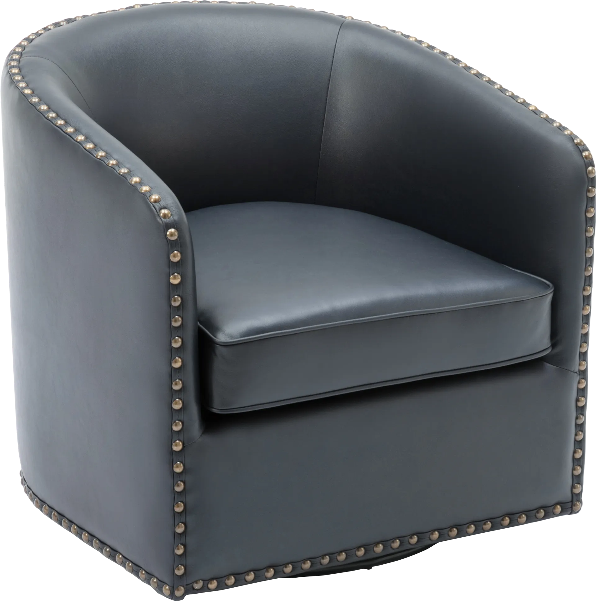 Colapissa Dark Blue Swivel Arm Chair - Image 1