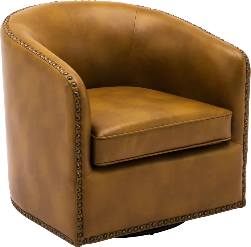 Colapissa Brown Swivel Arm Chair