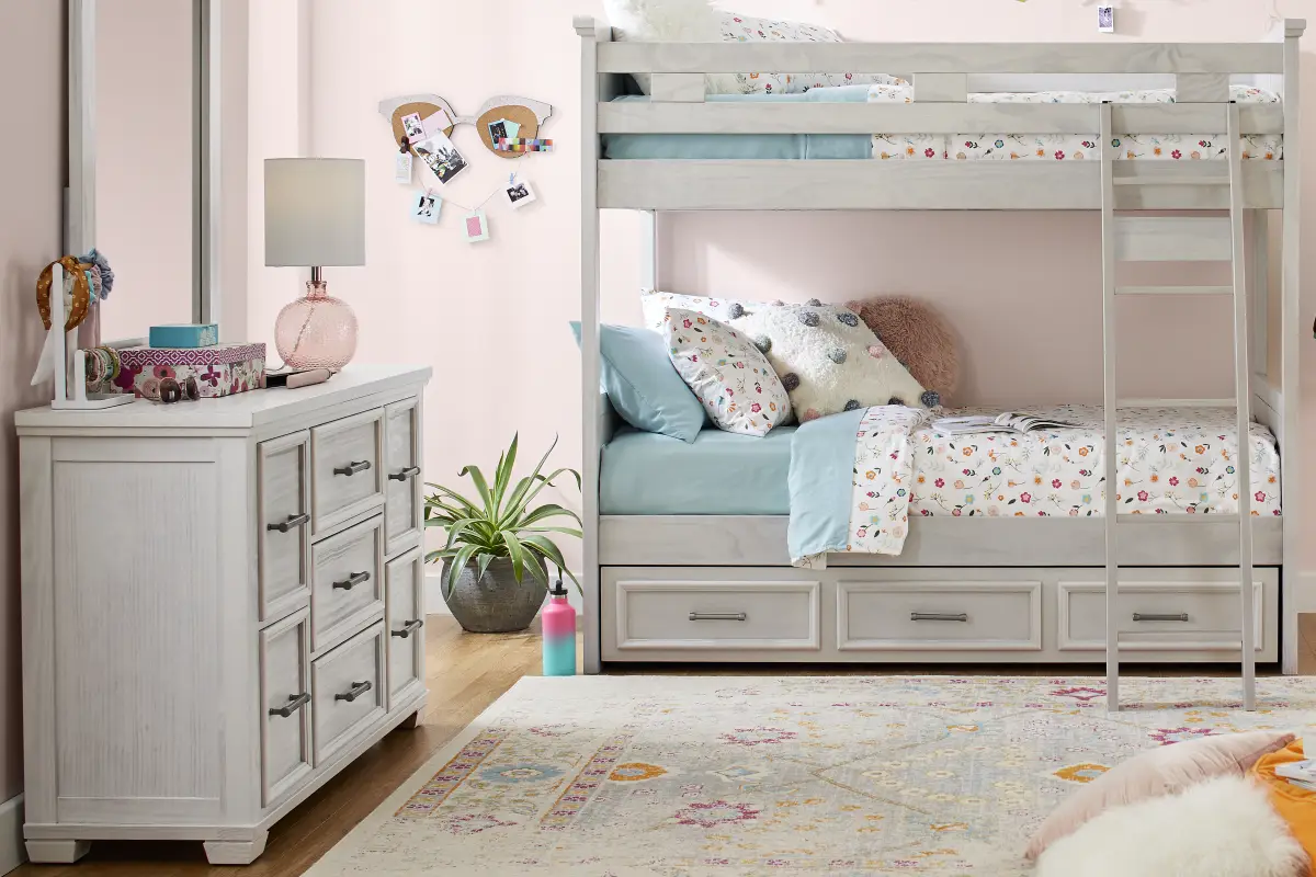 Kids Canyon Lake Ash Gray Twin/Twin Bunk Bed