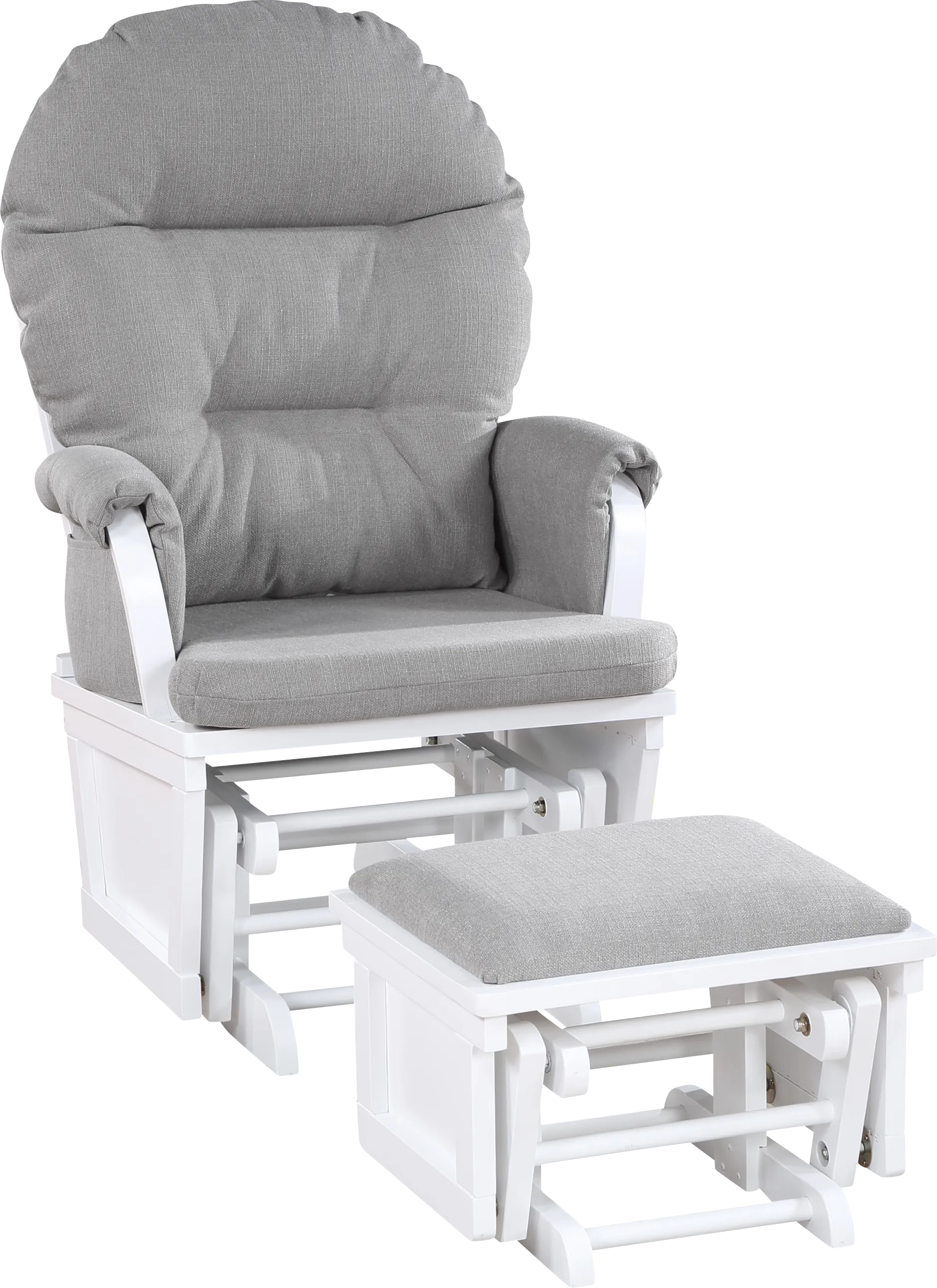 Nursery Laharpe Oyster/White Glider & Ottoman - Image 1