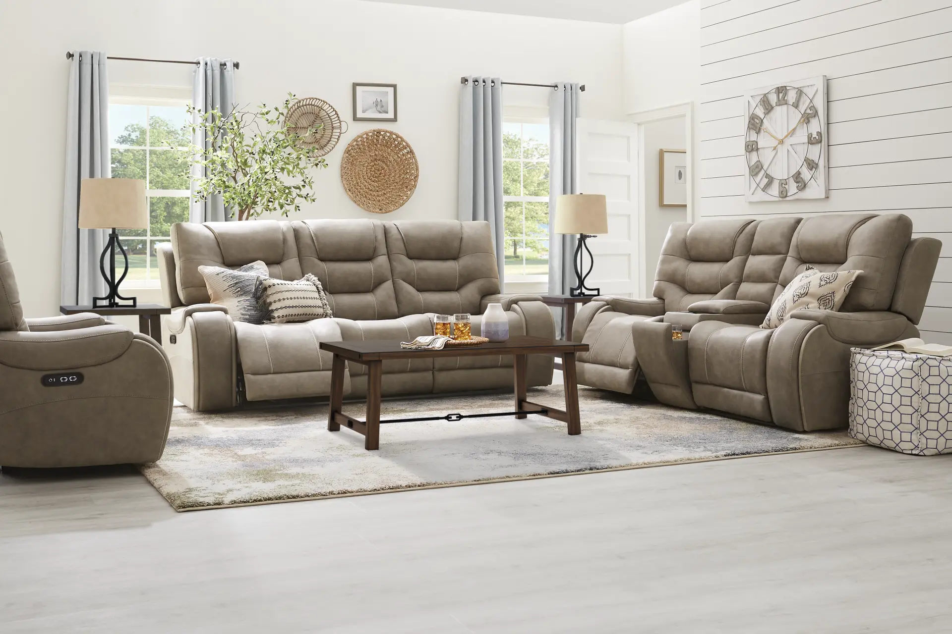 Laredo Springs Gray 8 Pc Dual Power Reclining Living Room