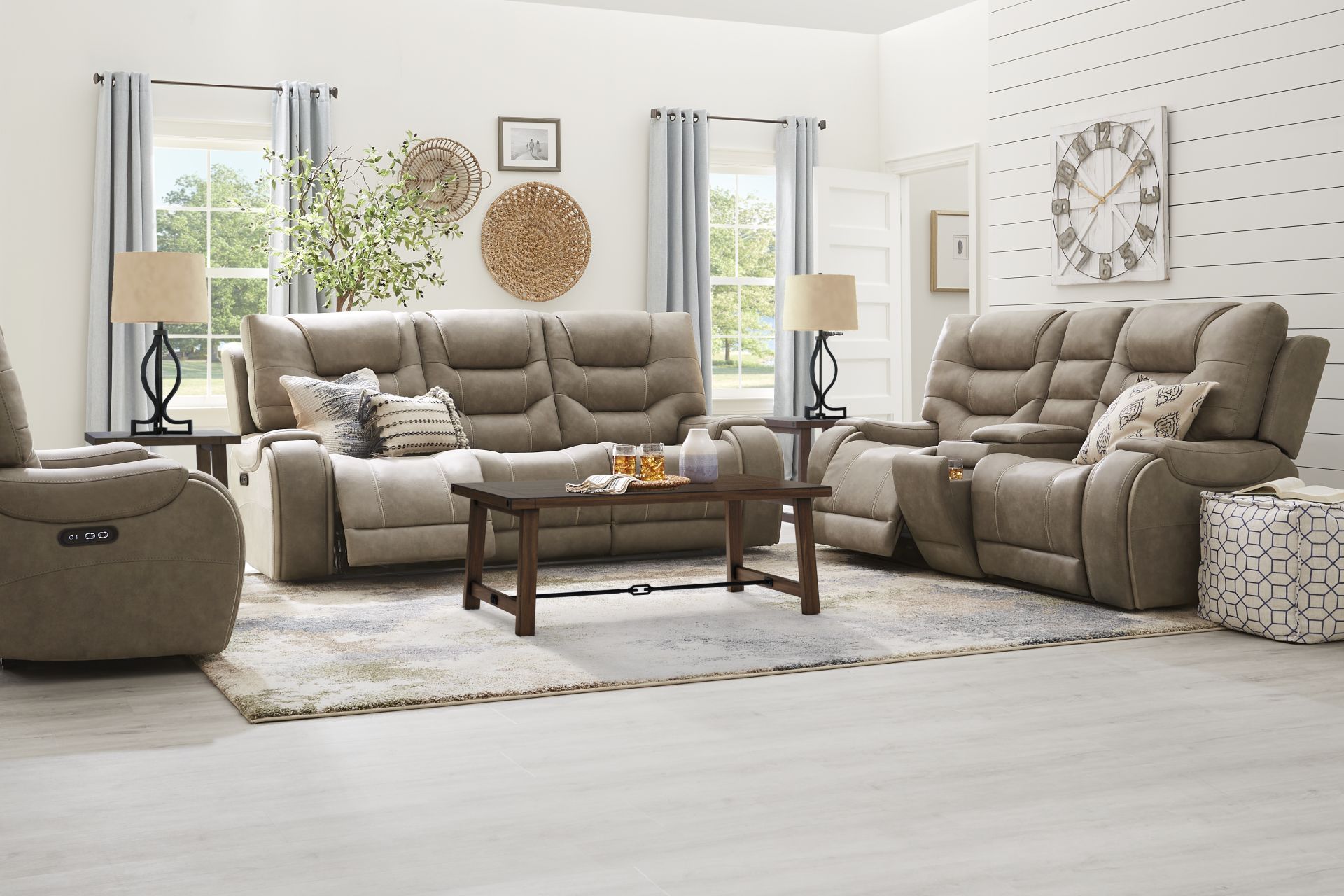 Laredo Springs Gray 8 Pc Dual Power Reclining Living Room - Image 1
