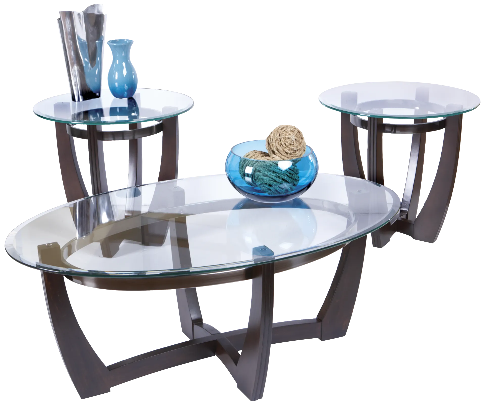 walnut 3 pc table set