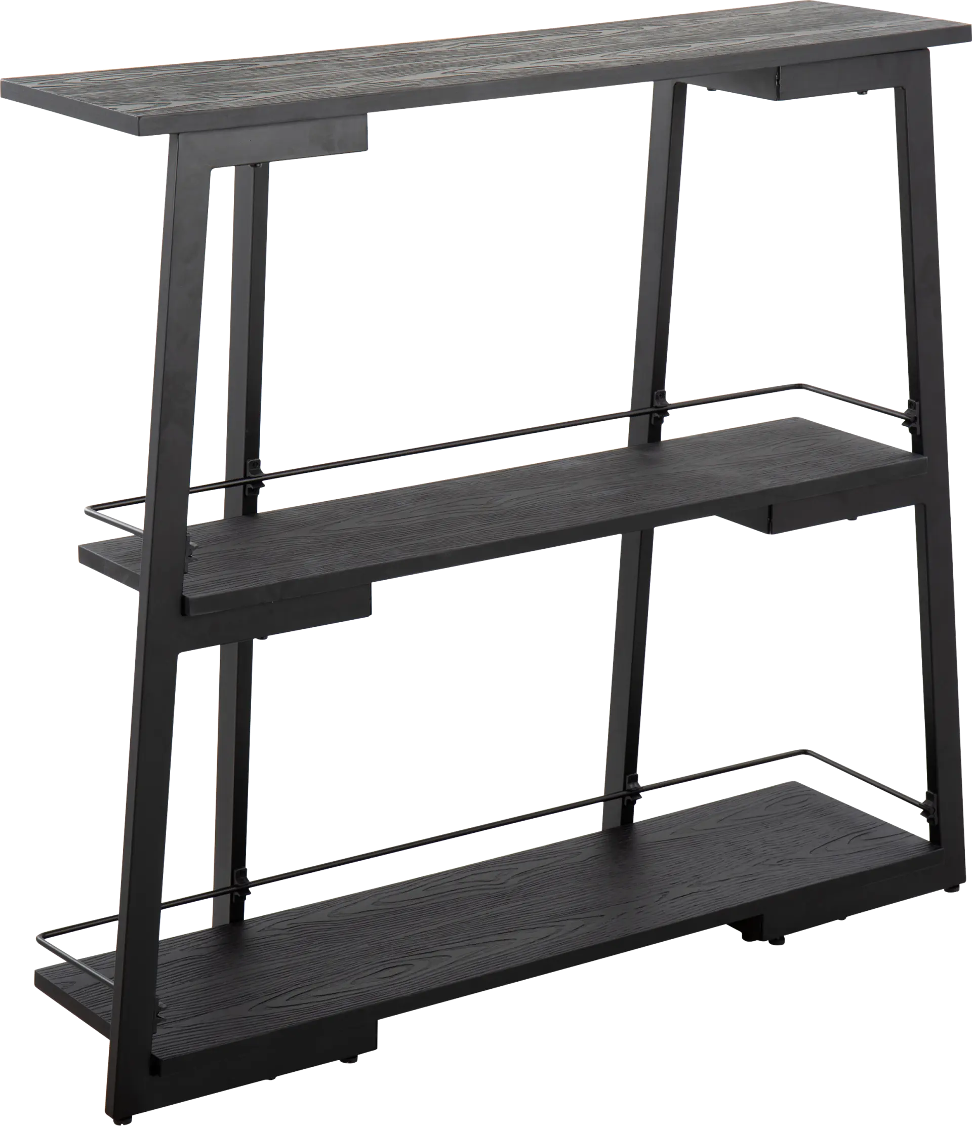 Helmken Black Bookcase