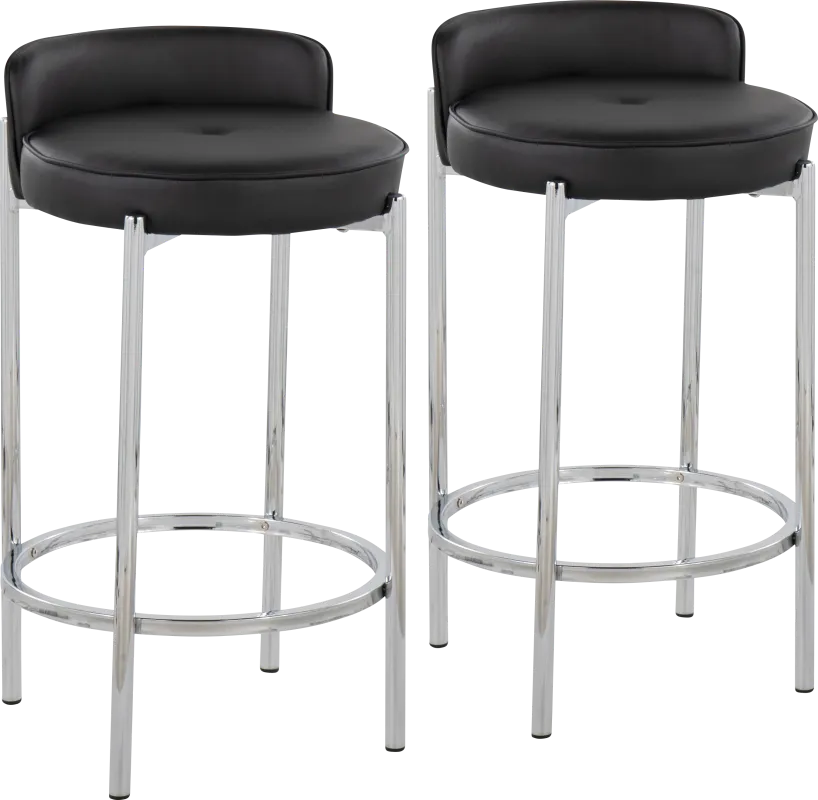Bannon II Black Counter Stool Set of 2
