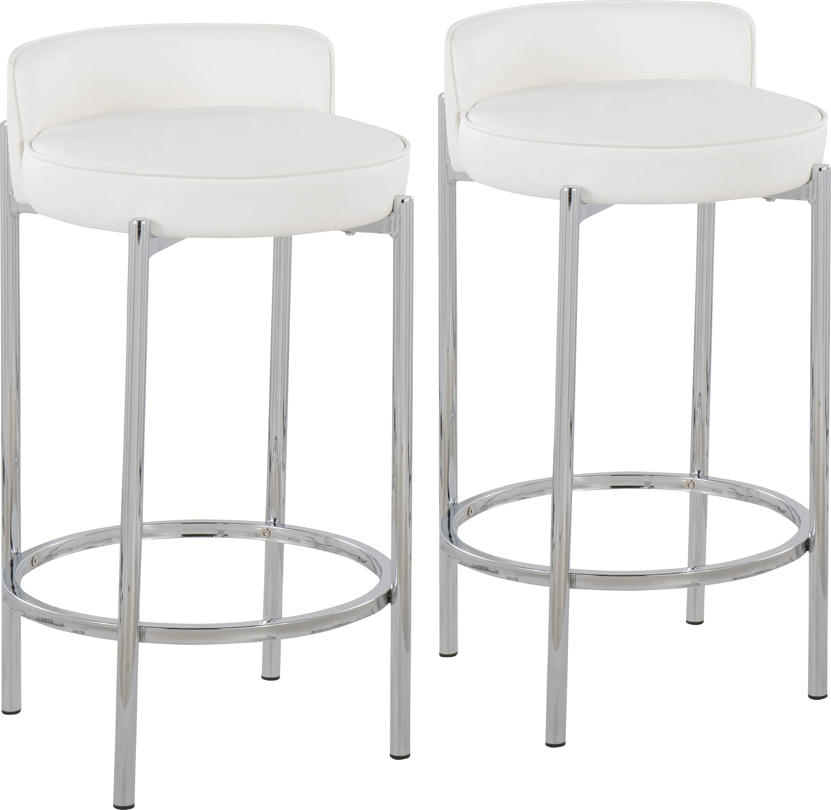 Bannon II White Counter Stool Set of 2 - Thumbnail - Image 1