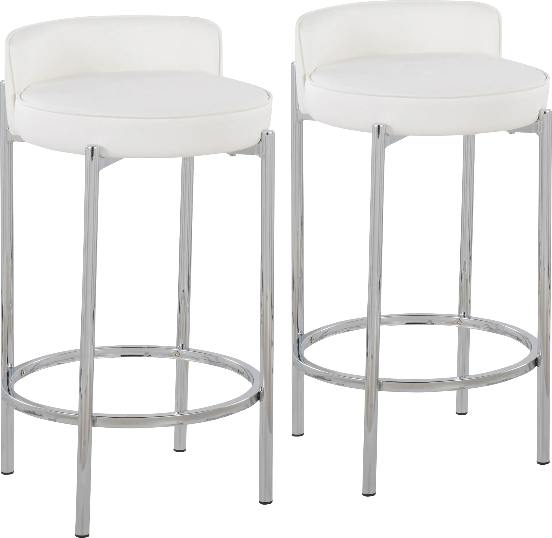 Bannon II White Counter Stool Set of 2