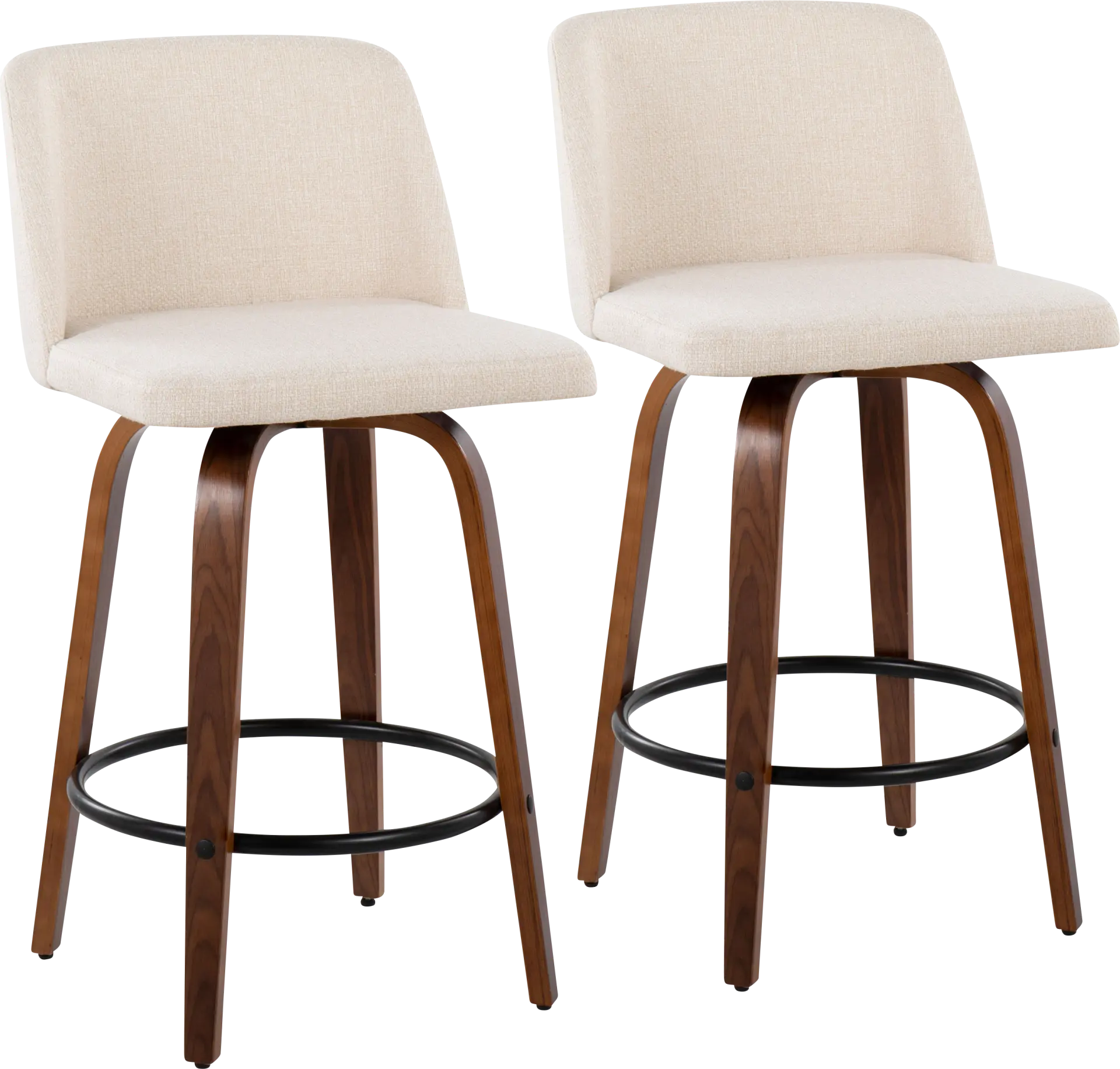 Clyo I Cream Counter Stool Set of 2