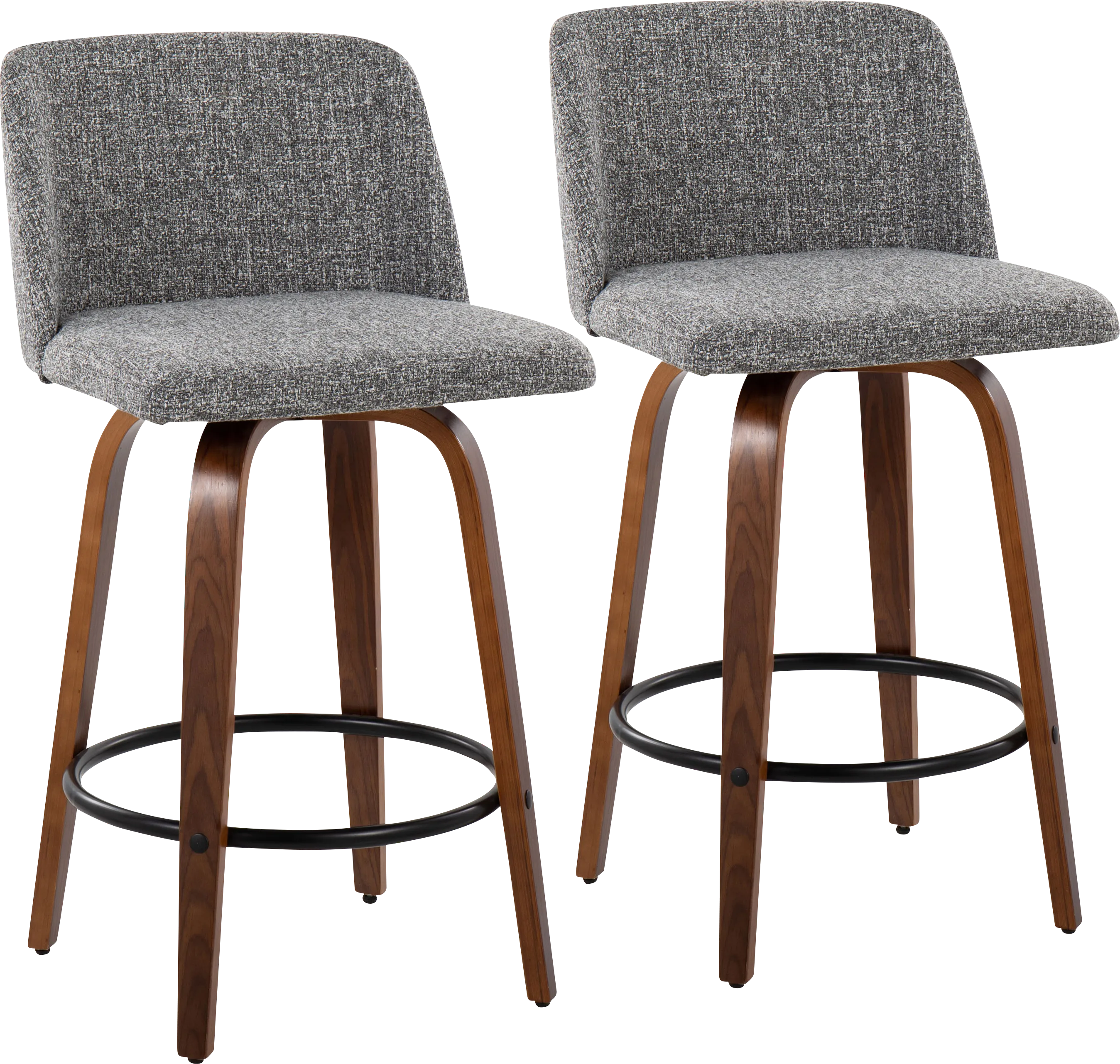 Clyo I Gray Counter Stool Set of 2 - Thumbnail - Image 1