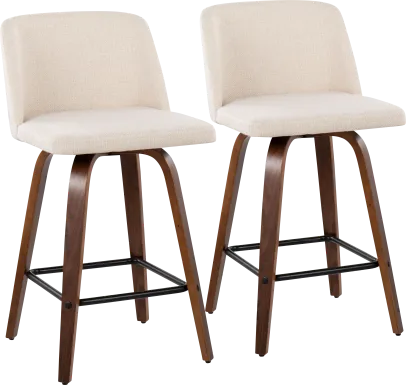 Clyo III Cream Counter Stool Set of 2