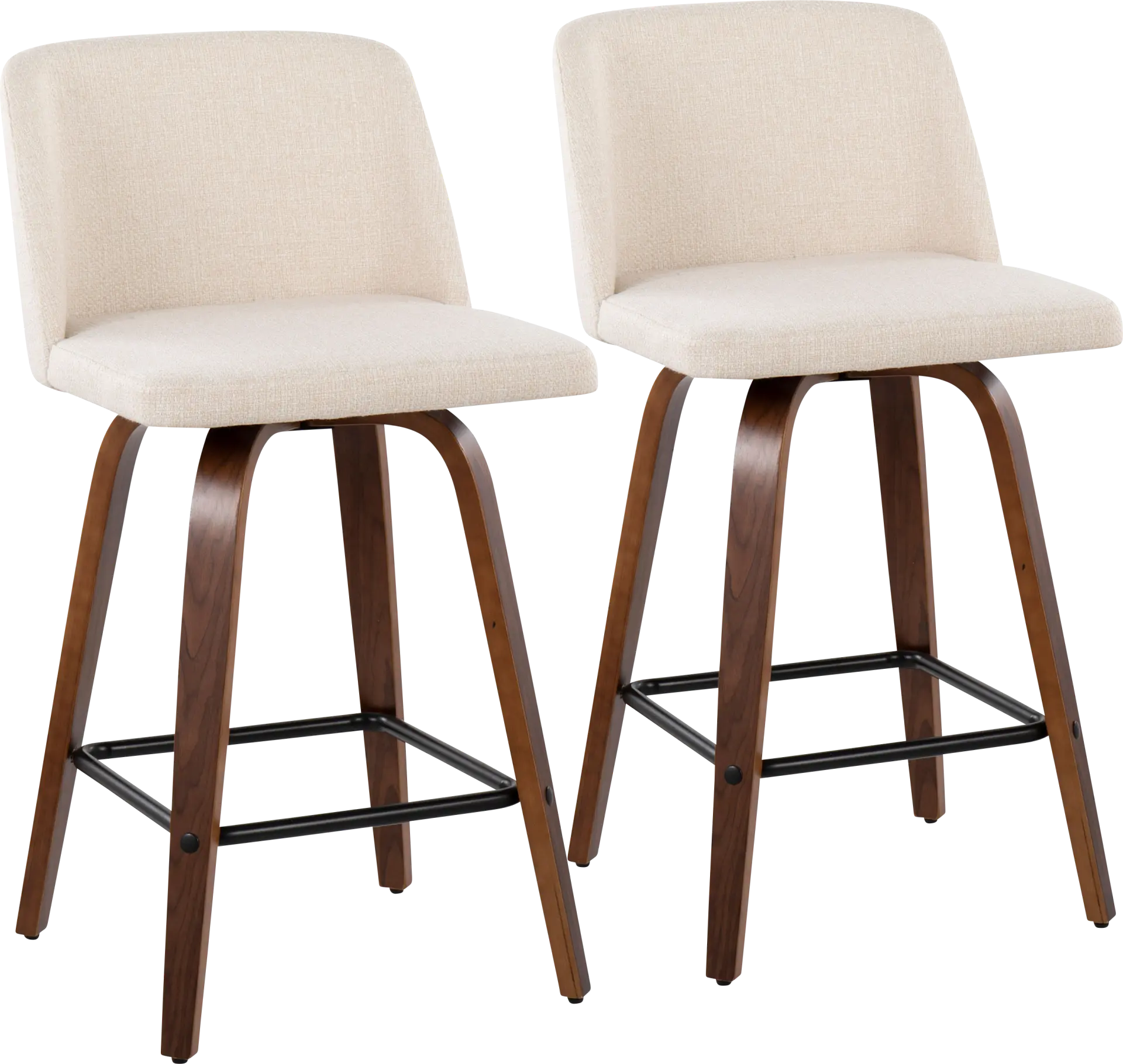 Clyo III Cream Counter Stool Set of 2