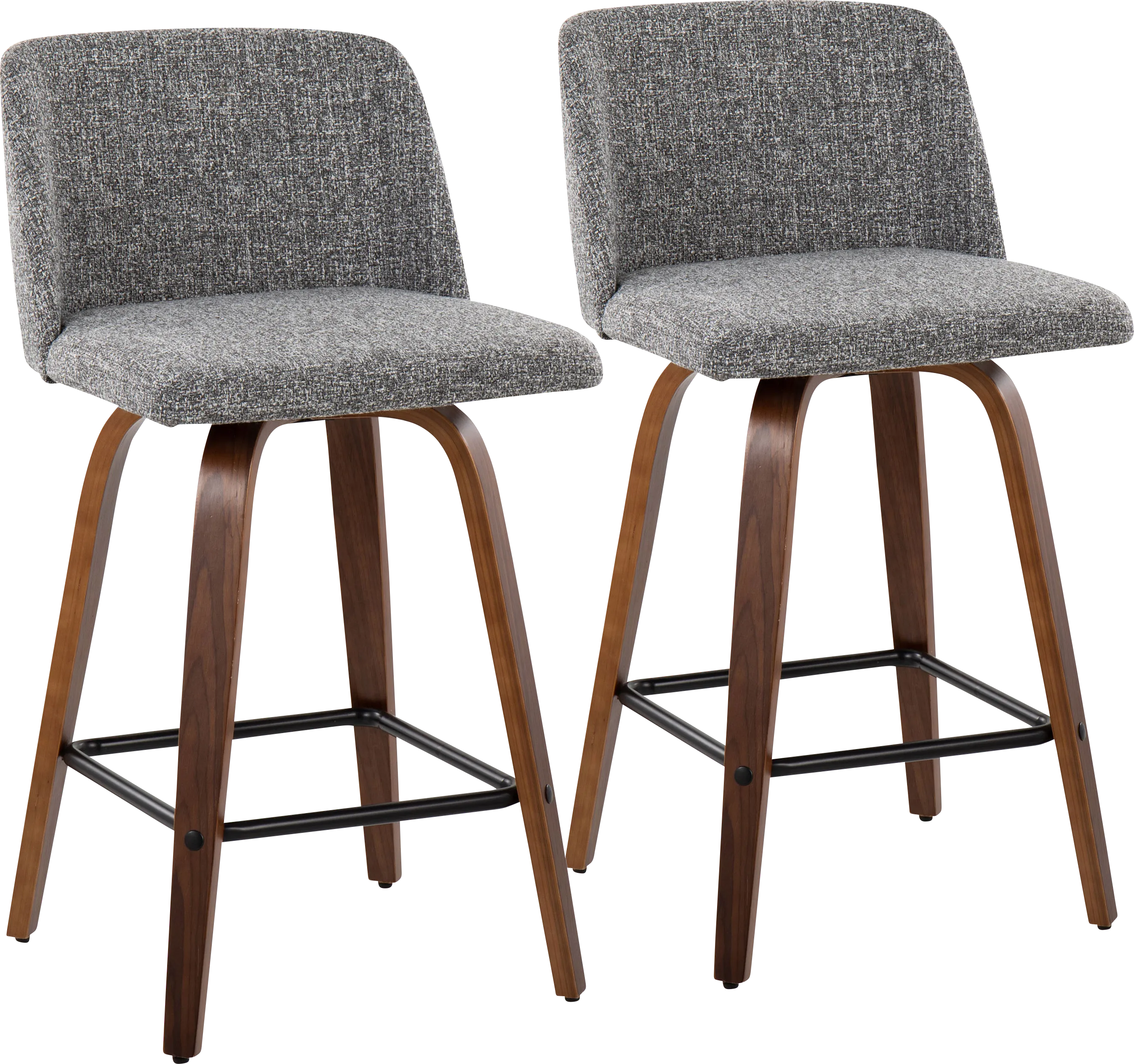 Clyo III Gray Counter Stool Set of 2 - Thumbnail - Image 1