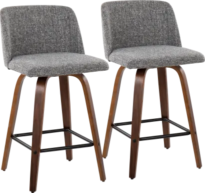 Clyo III Gray Counter Stool Set of 2