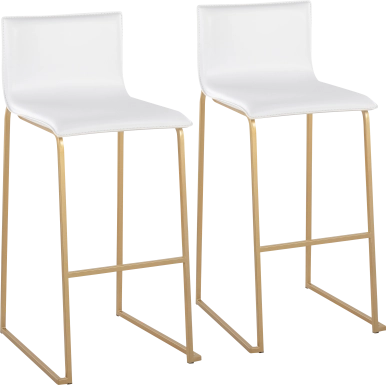 Glatigny I White Barstool Set of 2