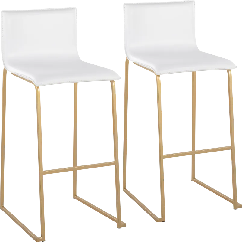 Glatigny I White Barstool Set of 2