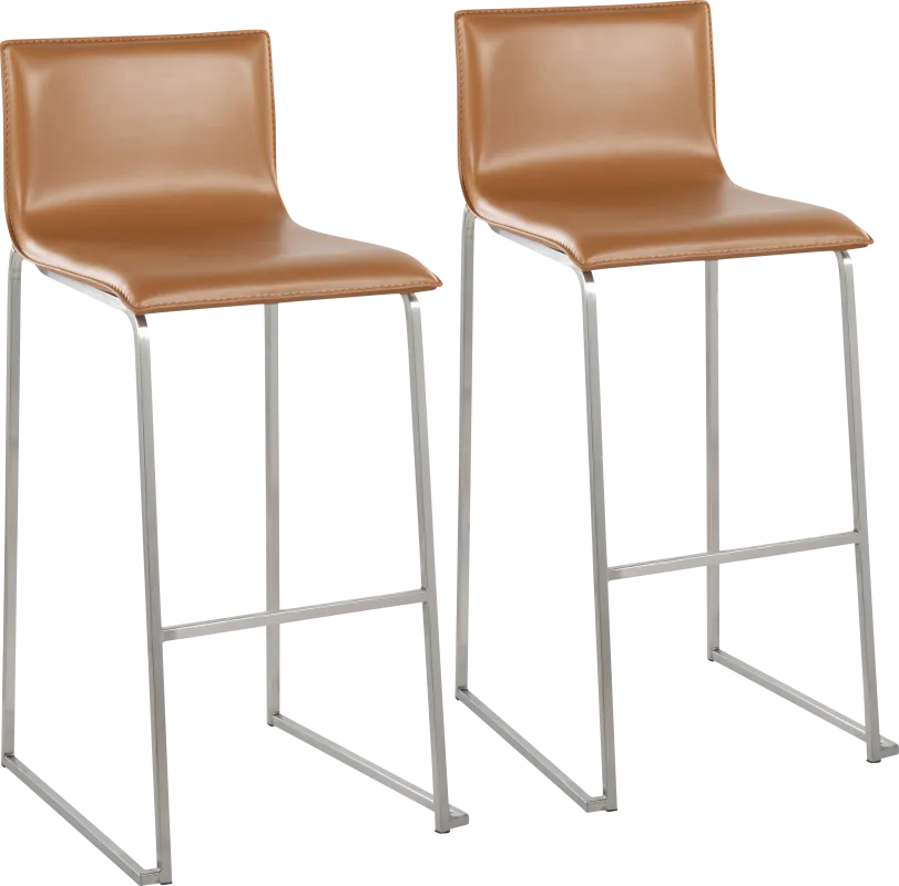 Glatigny III Camel Barstool Set of 2