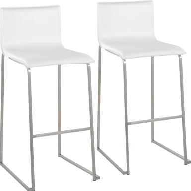 Glatigny III White Barstool Set of 2