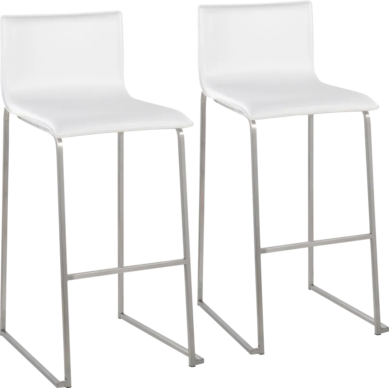 Glatigny III White Barstool Set of 2