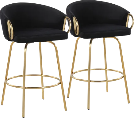 Amarante Black Counter Stool Set of 2