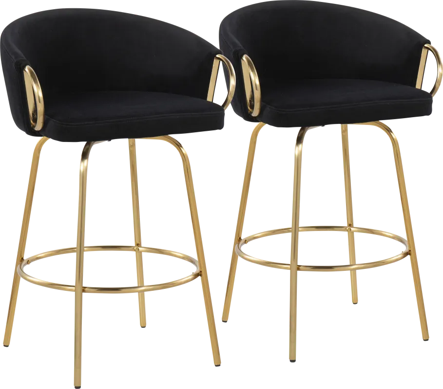 Amarante Black Counter Stool Set of 2