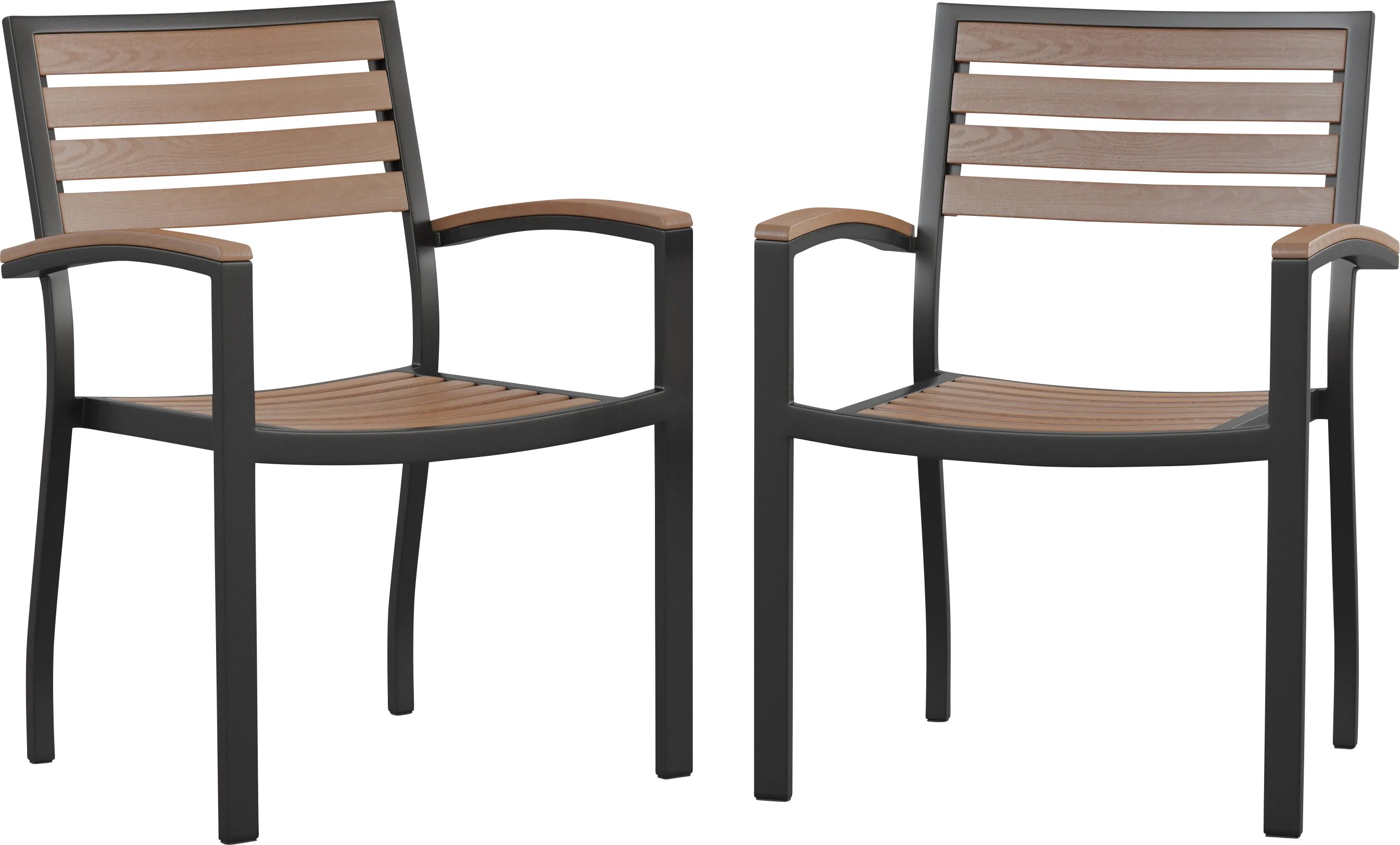 Outdoor Renoldor Brown Dining Chair, Set of 2 - Thumbnail - Image 1
