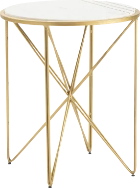 Debina White End Table