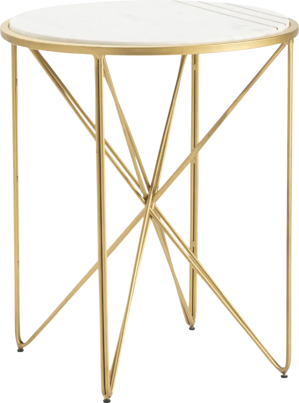 Debina White End Table