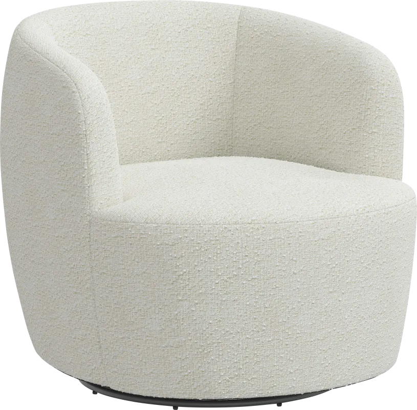 Elloran White Swivel Accent Chair