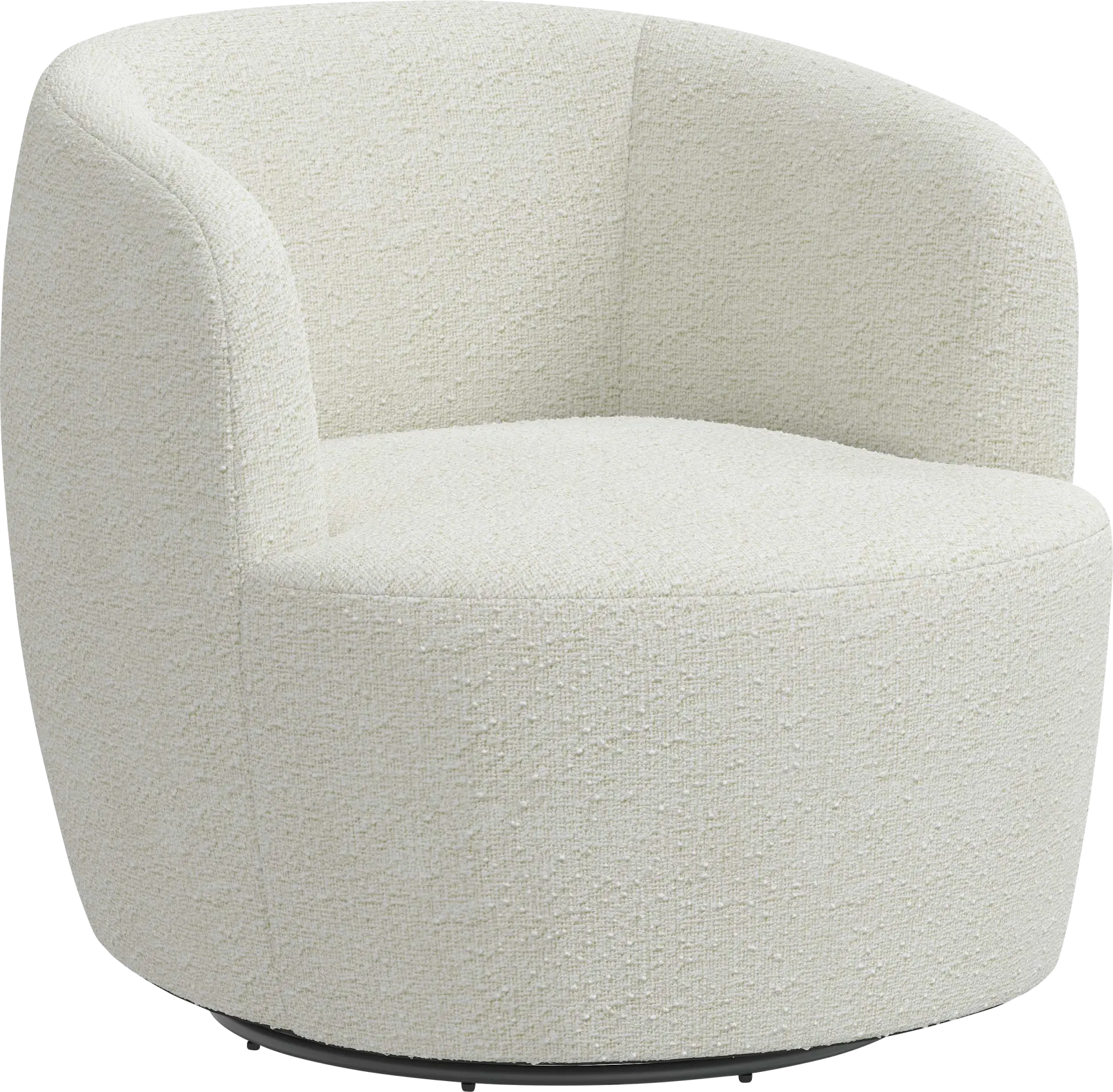 Elloran White Swivel Accent Chair