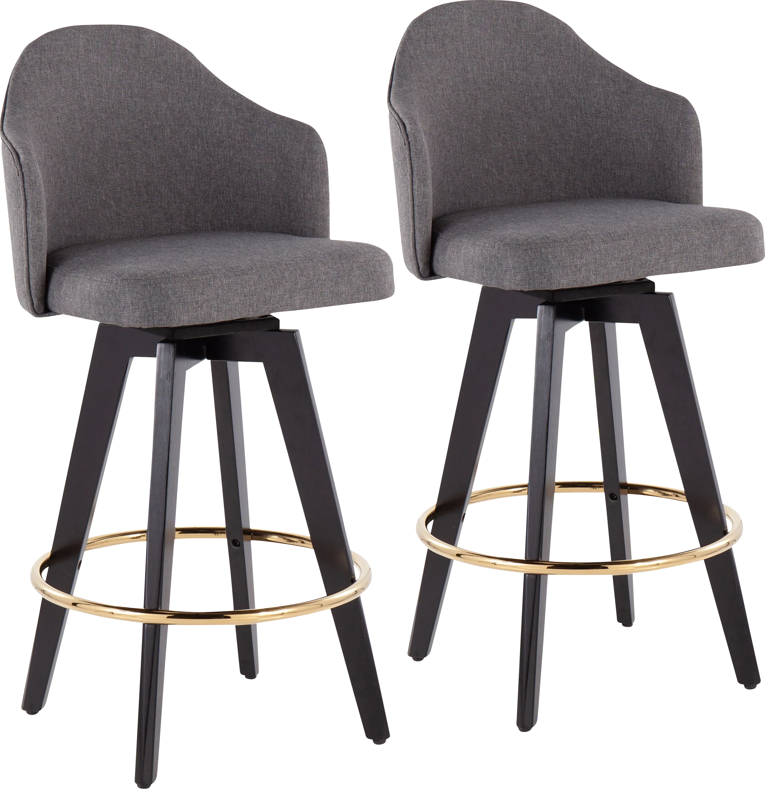 Sandron I Gray Counter Height Stool, Set of 2 - Thumbnail - Image 1