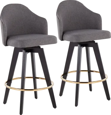 Sandron I Gray Counter Height Stool, Set of 2