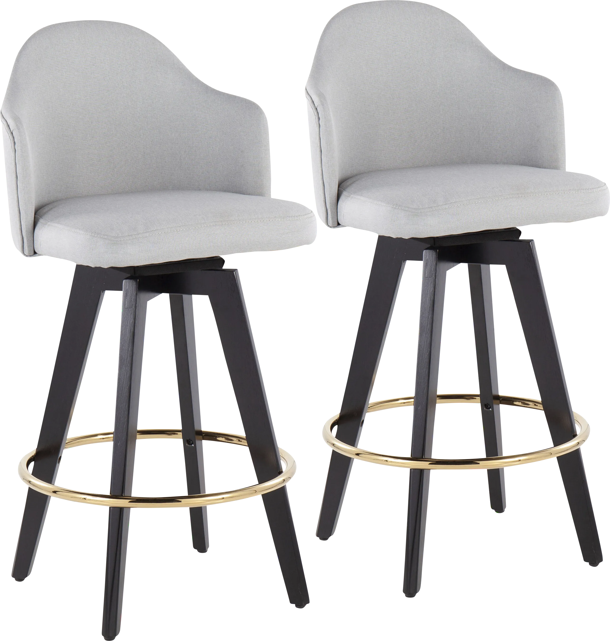 Sandron I Light Gray Counter Height Stool, Set of 2 - Thumbnail - Image 1