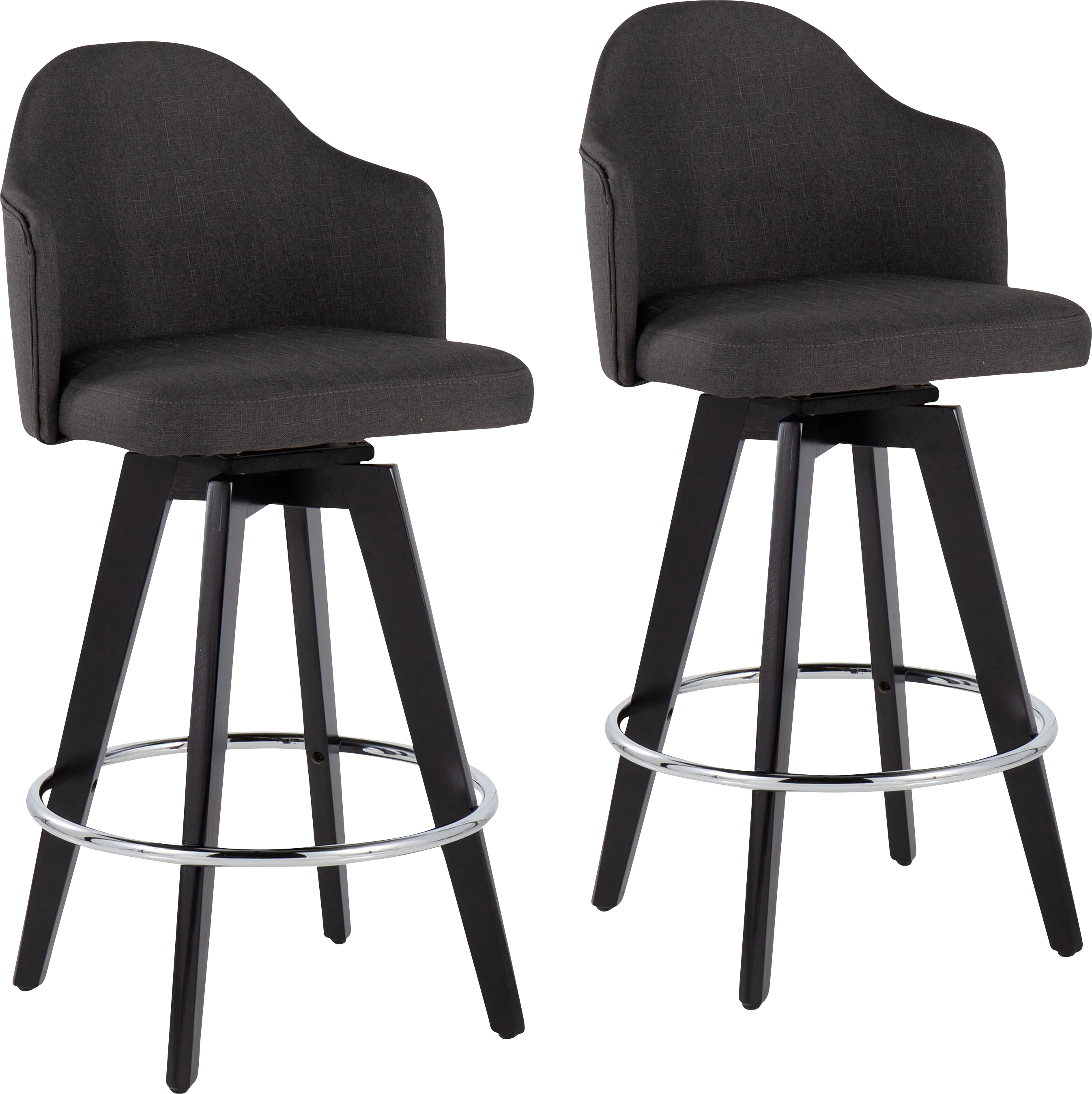 Sandron II Charcoal Counter Height Stool, Set of 2 - Thumbnail - Image 1