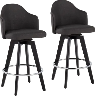 Sandron II Charcoal Counter Height Stool, Set of 2