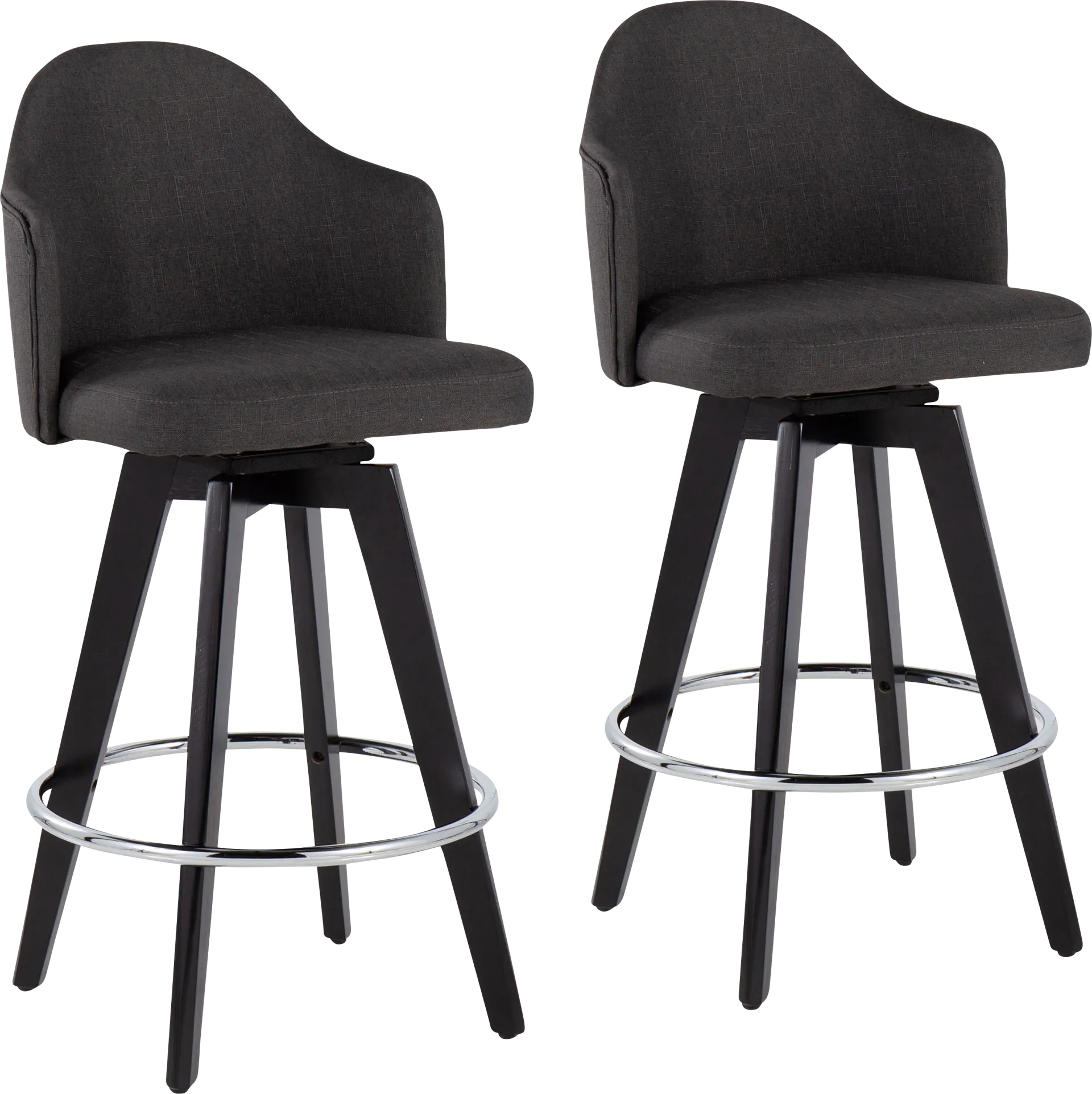 Sandron II Charcoal Counter Height Stool, Set of 2 - Image 1
