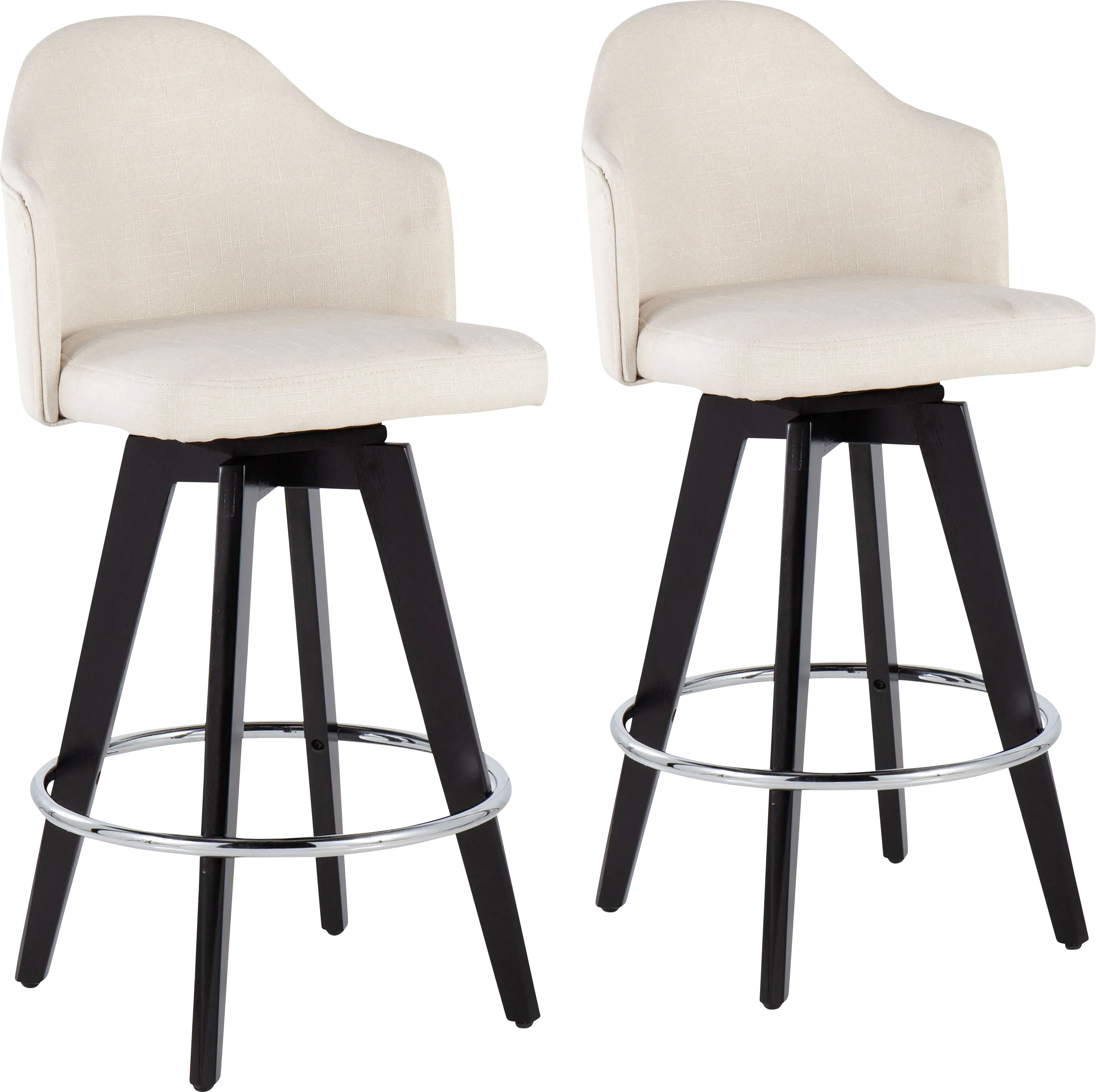 Sandron II Cream Counter Height Stool, Set of 2 - Thumbnail - Image 1