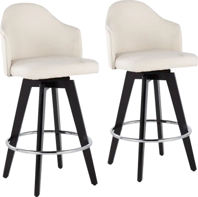 Sandron II Cream Counter Height Stool, Set of 2