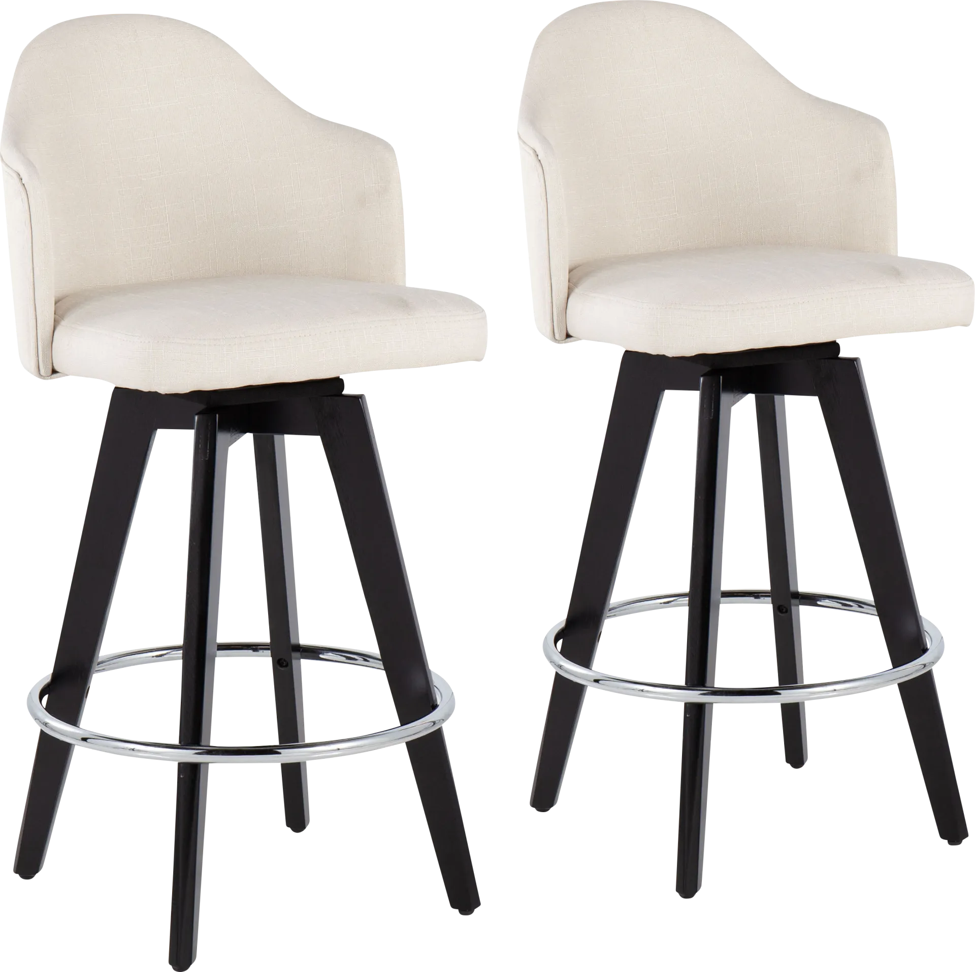 Sandron II Cream Counter Height Stool, Set of 2 - Image 1