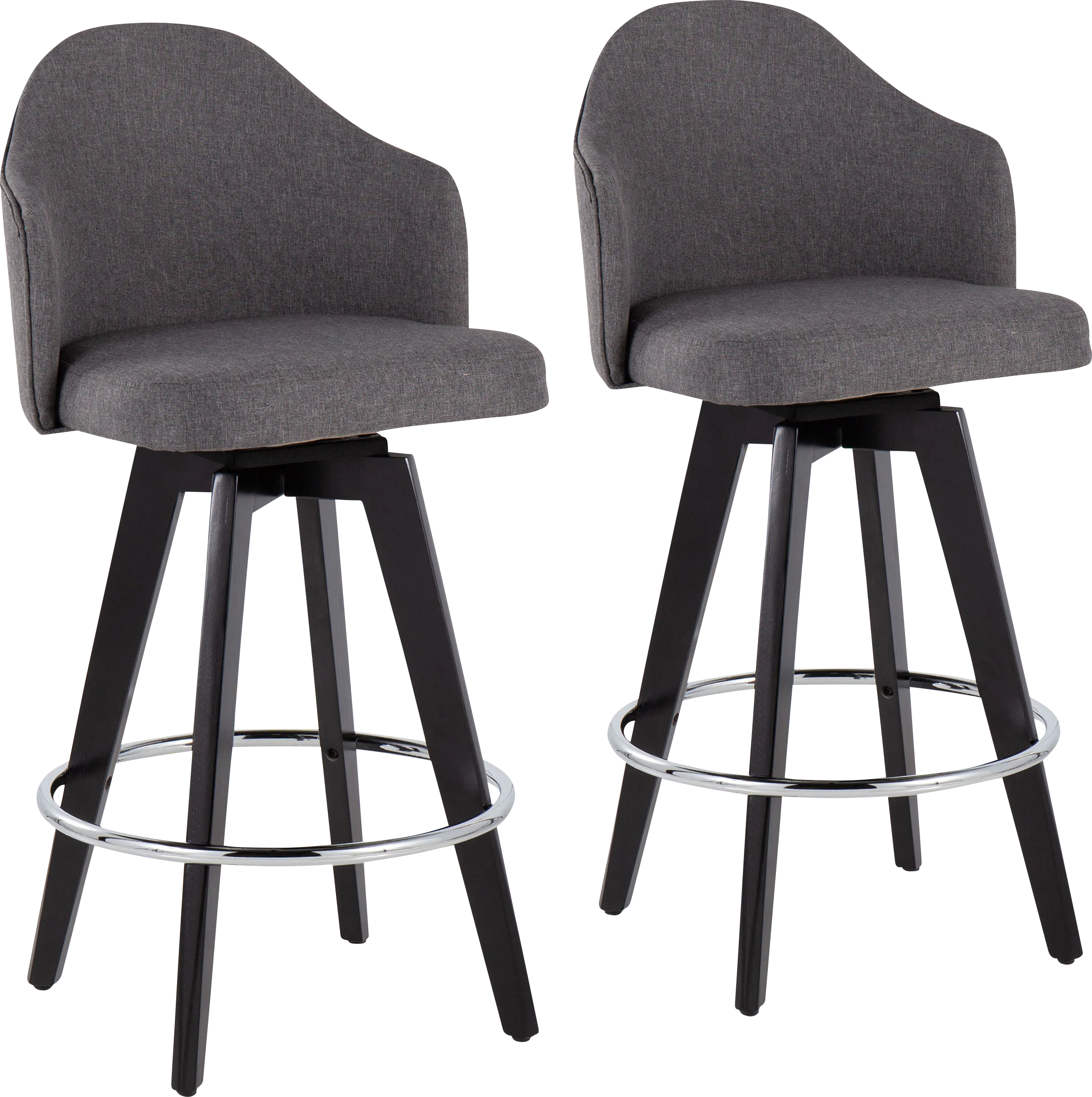 Sandron II Gray Counter Height Stool, Set of 2 - Thumbnail - Image 1