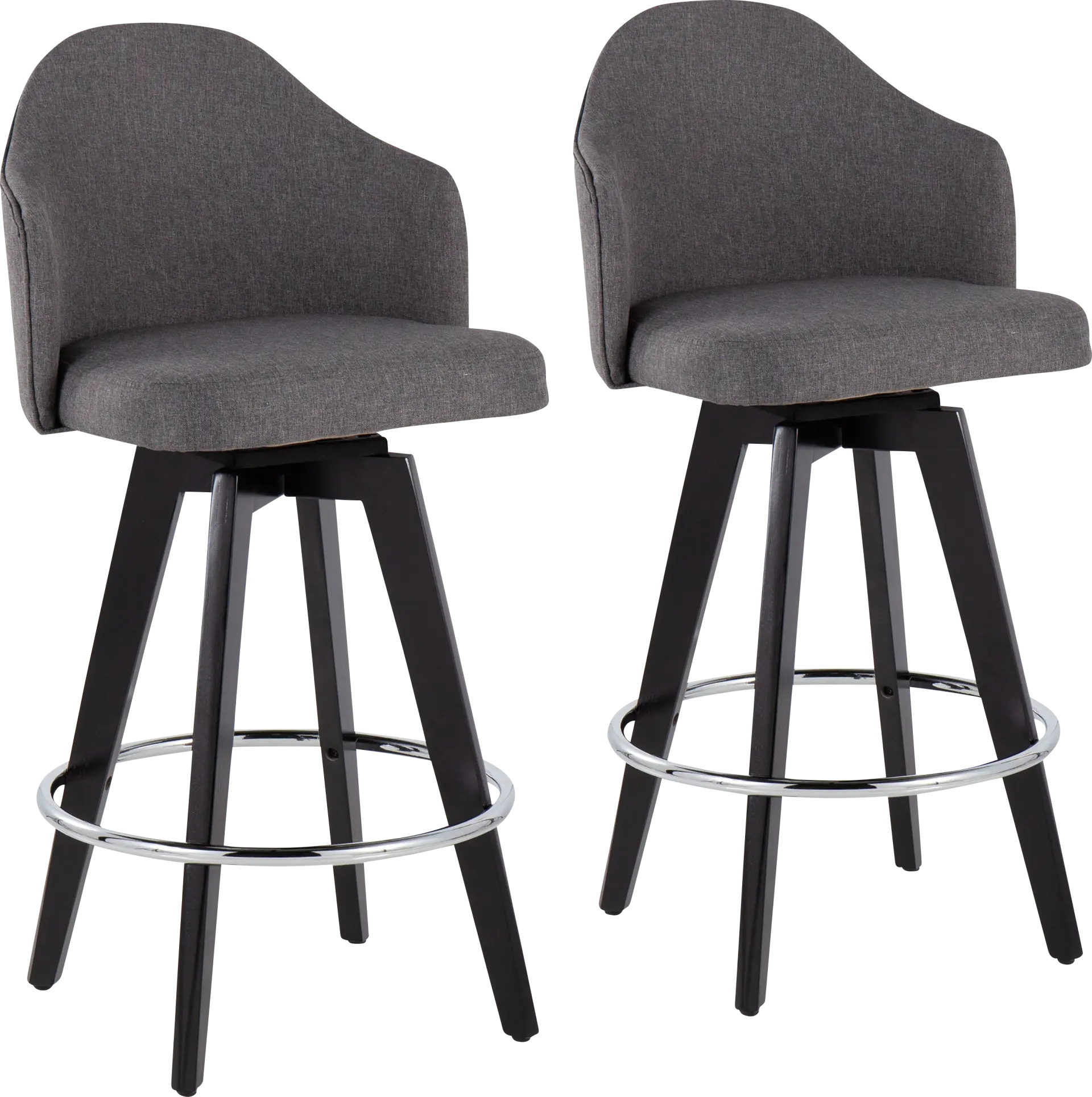 Sandron II Gray Counter Height Stool, Set of 2