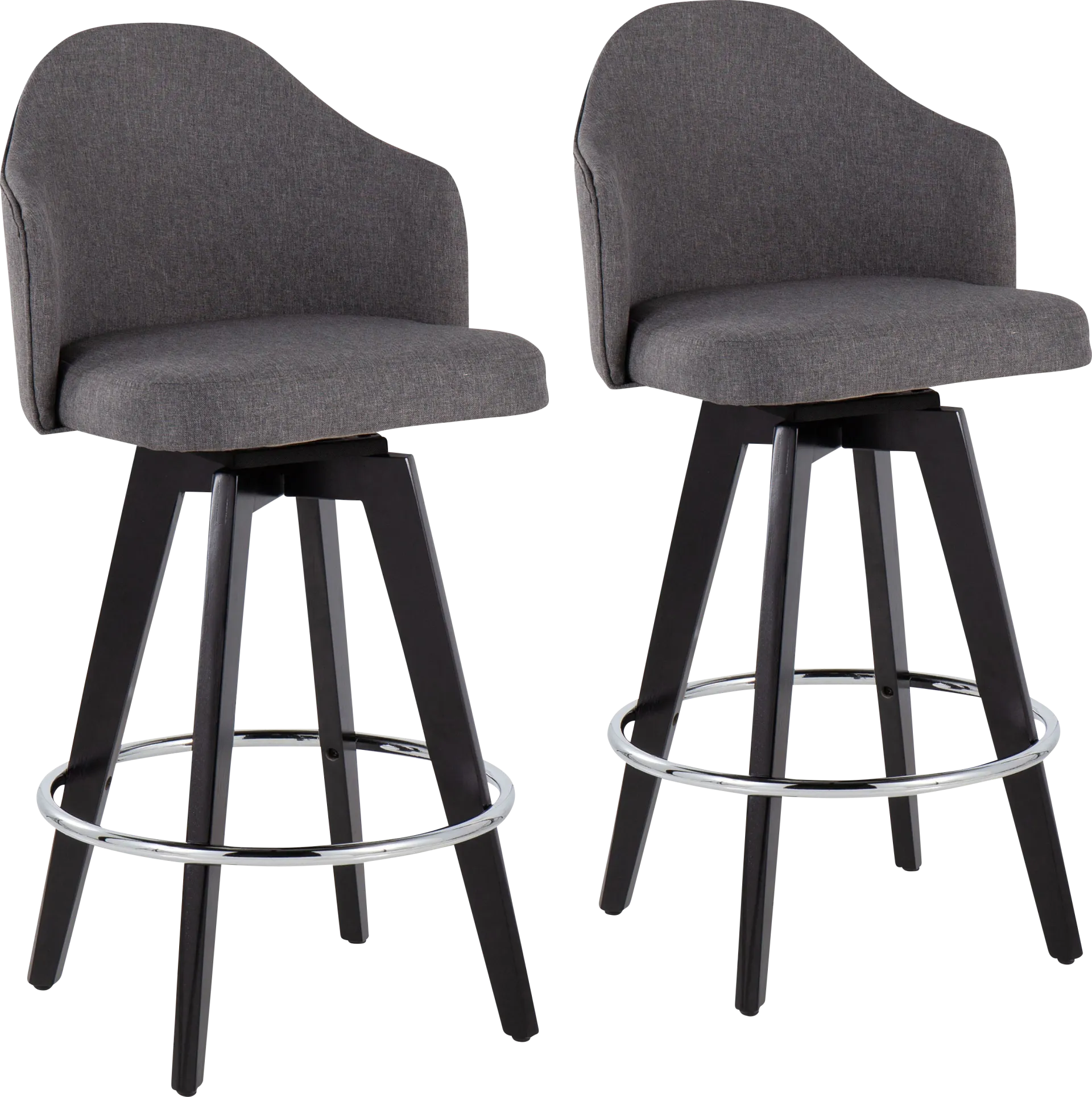Sandron II Gray Counter Height Stool, Set of 2 - Image 1