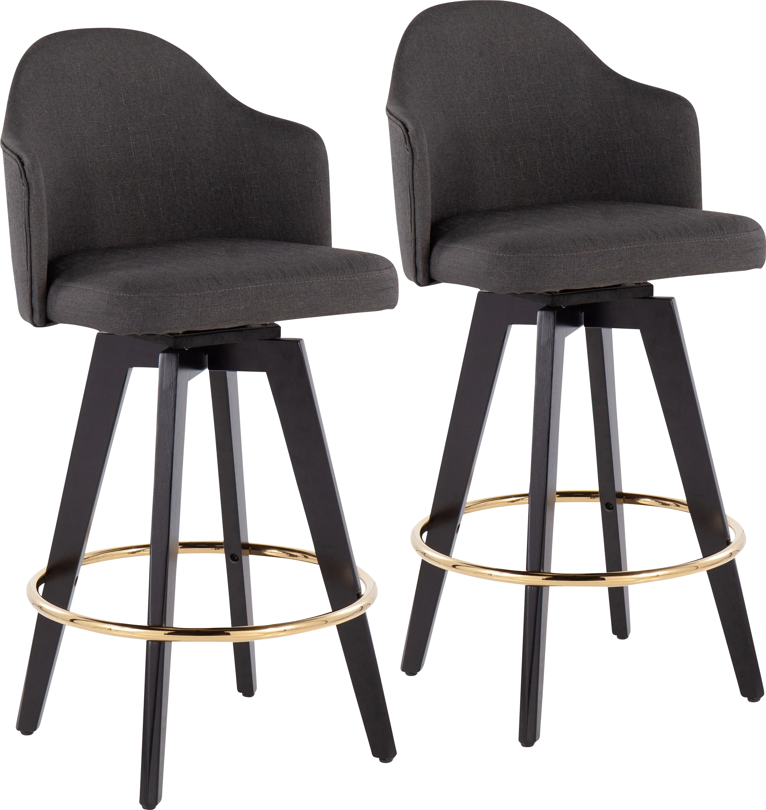 Sandron I Charcoal Counter Height Stool, Set of 2 - Thumbnail - Image 1